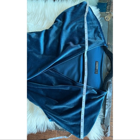 Signature by Reitmans Blue velvet Half Wrap Dress size XS - Picture 5 of 8